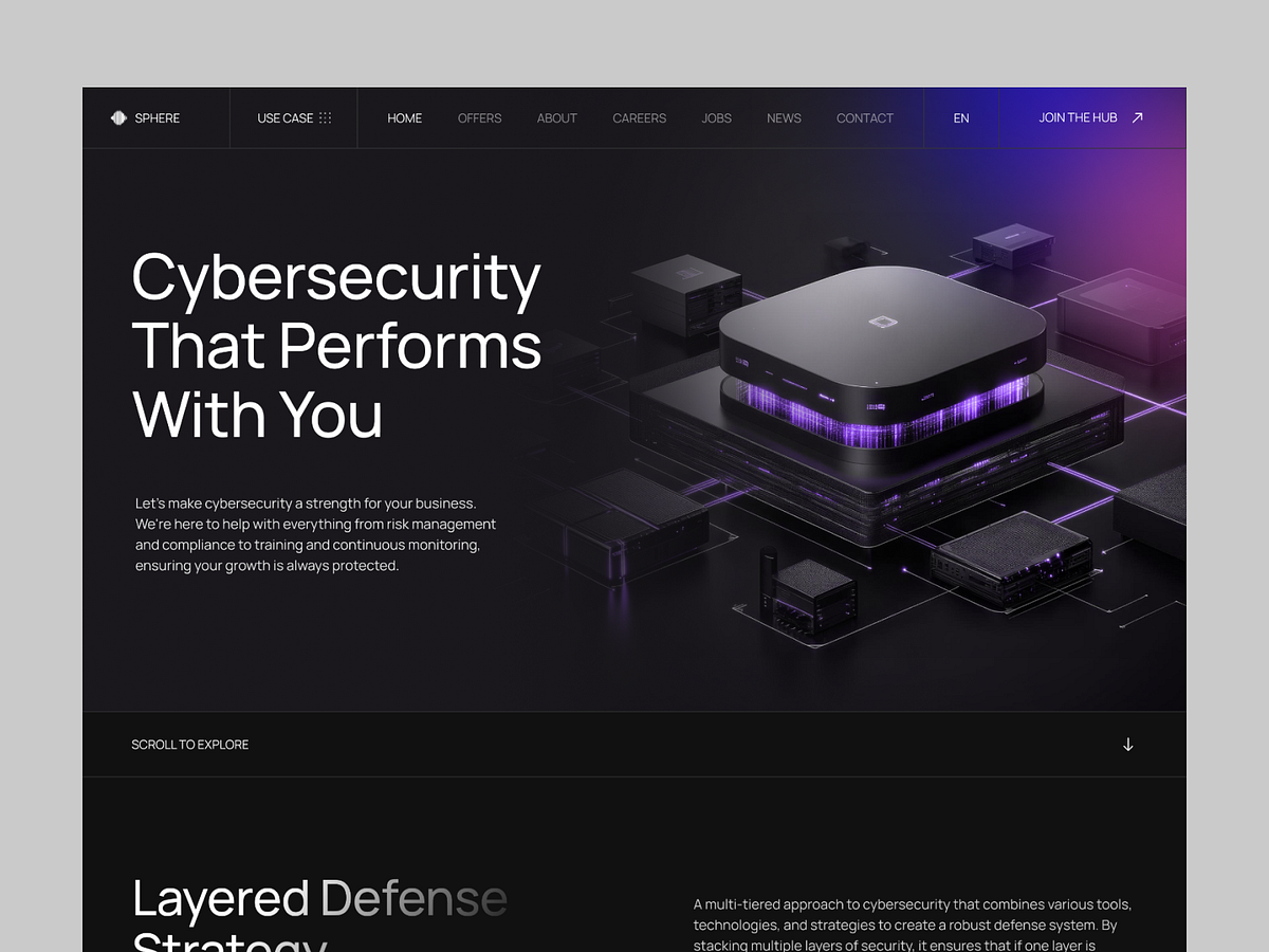 Sphere – Cybersecurity Landing Page Design 🛡️🌐