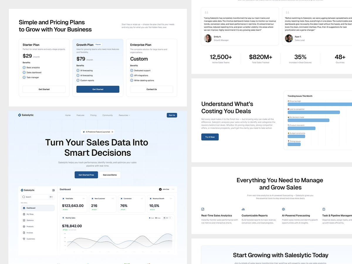 SAAS Landing Page Section Design