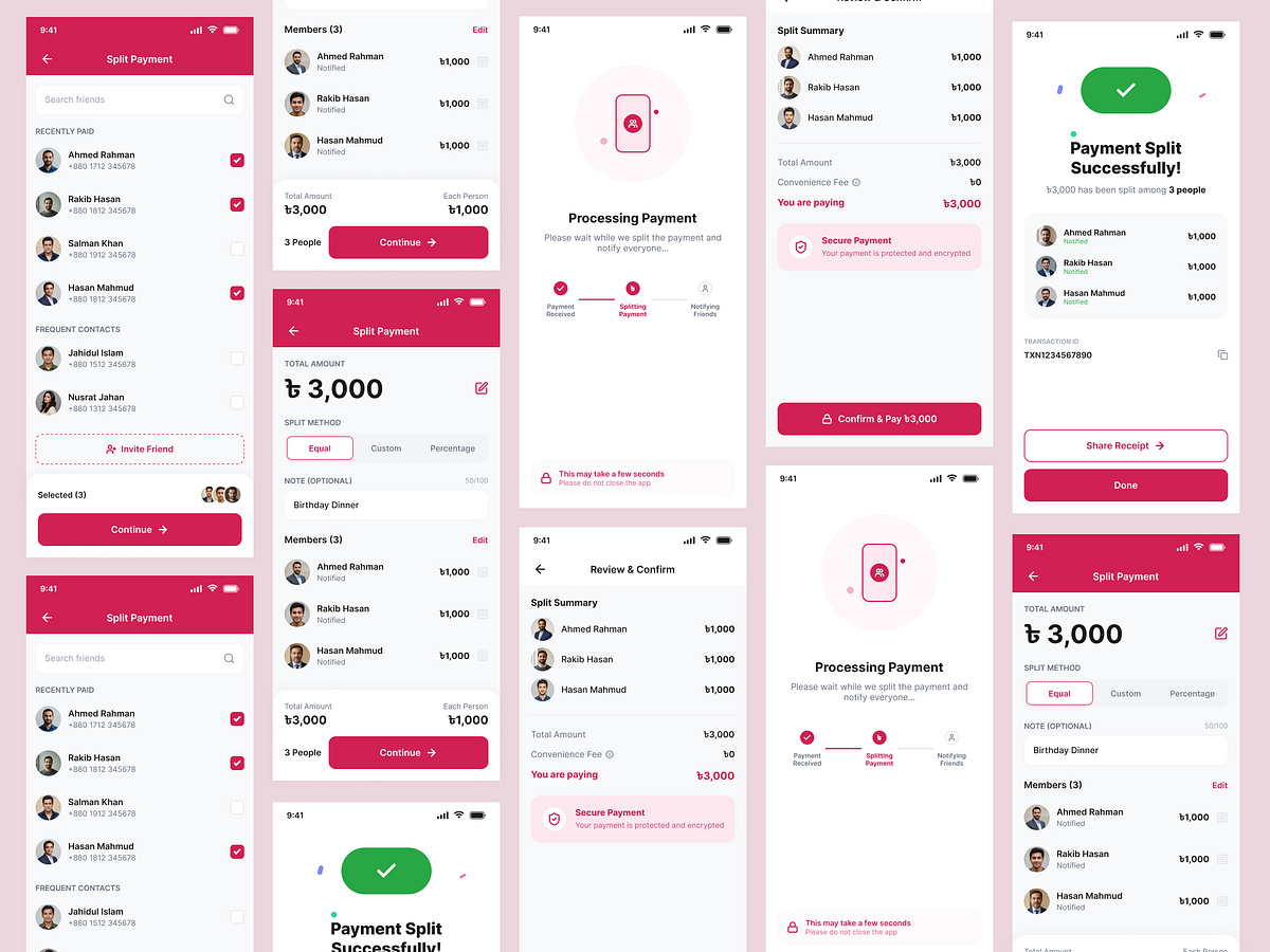Split Payment Flow Redesign | Fintech Mobile App UX Case Study