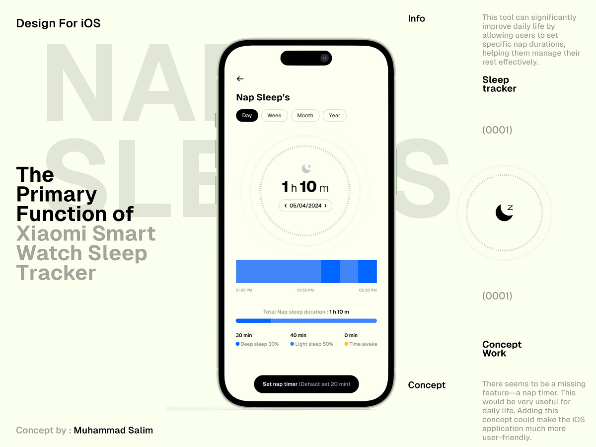 Xiaomi Smart Watch Sleep Tracker UX Concept Image 1