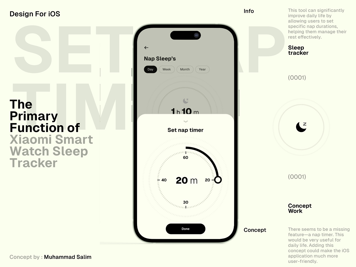 Xiaomi Smart Watch Sleep Tracker UX Concept Image 2