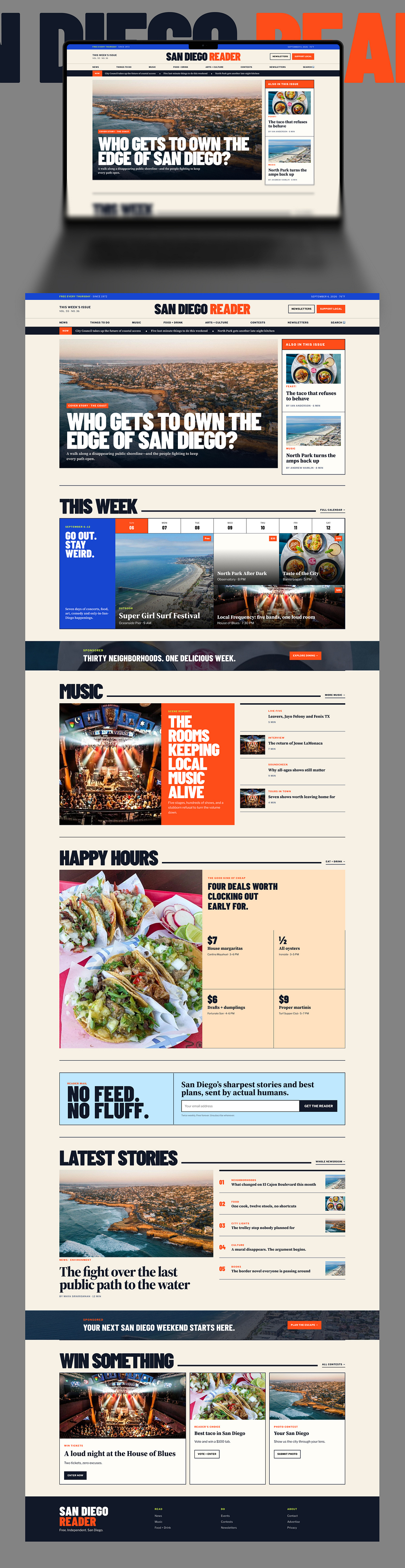 San Diego Reader | Redesign UIUX Image 0