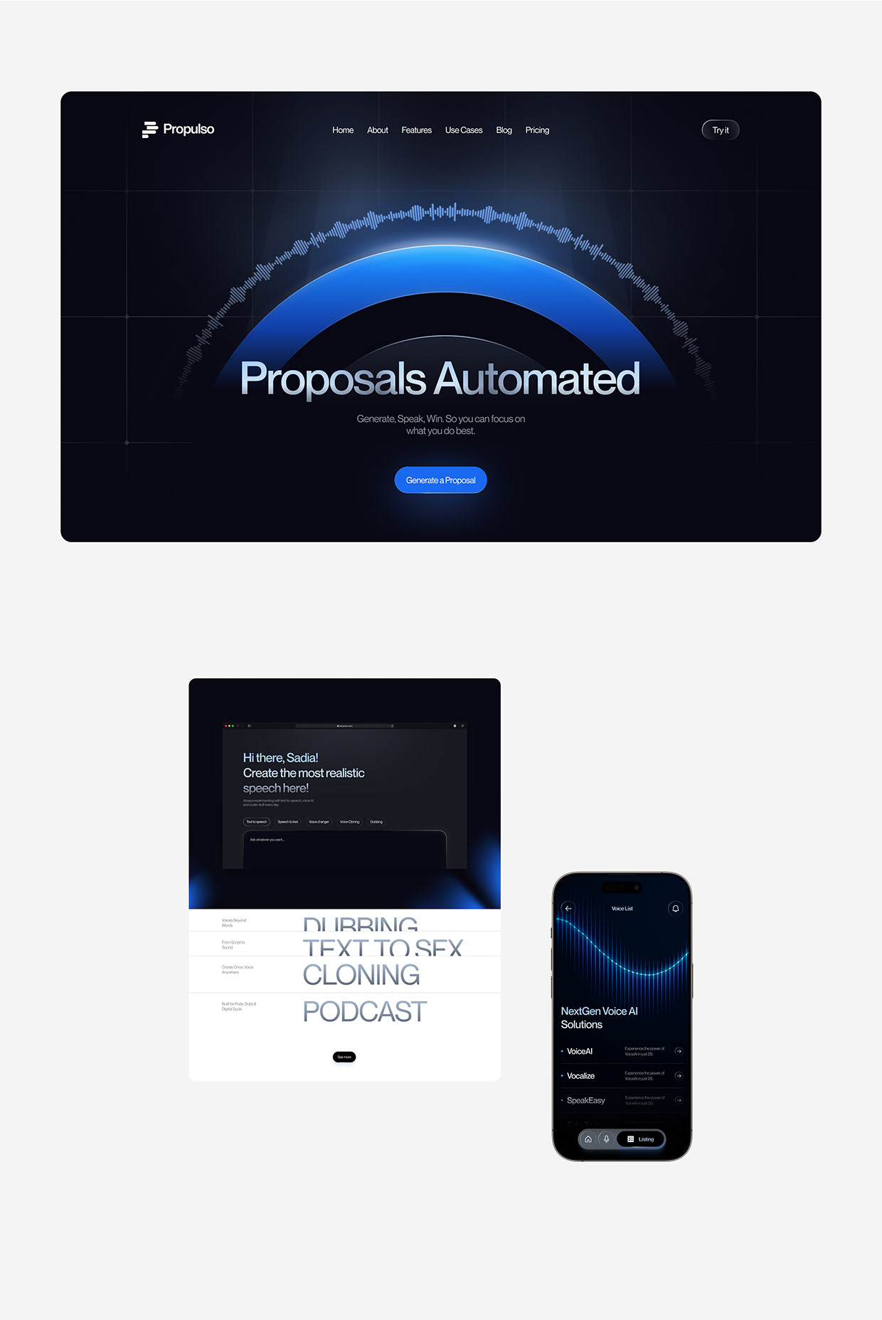 Propulso | SaaS AI Voice UI UX Design Image 8