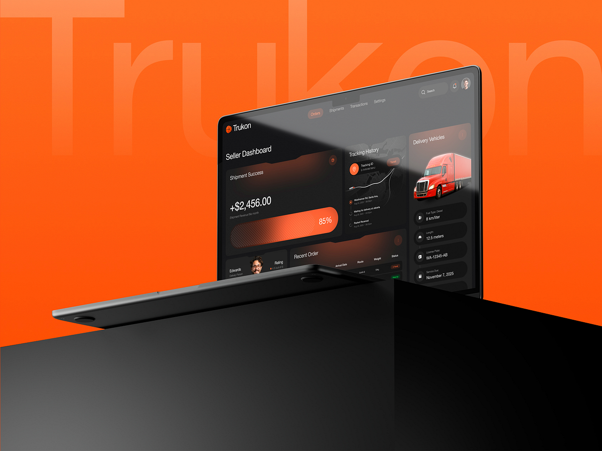 AI Logistics and Cargo Transportation Dashboard UI UX Design Image 0