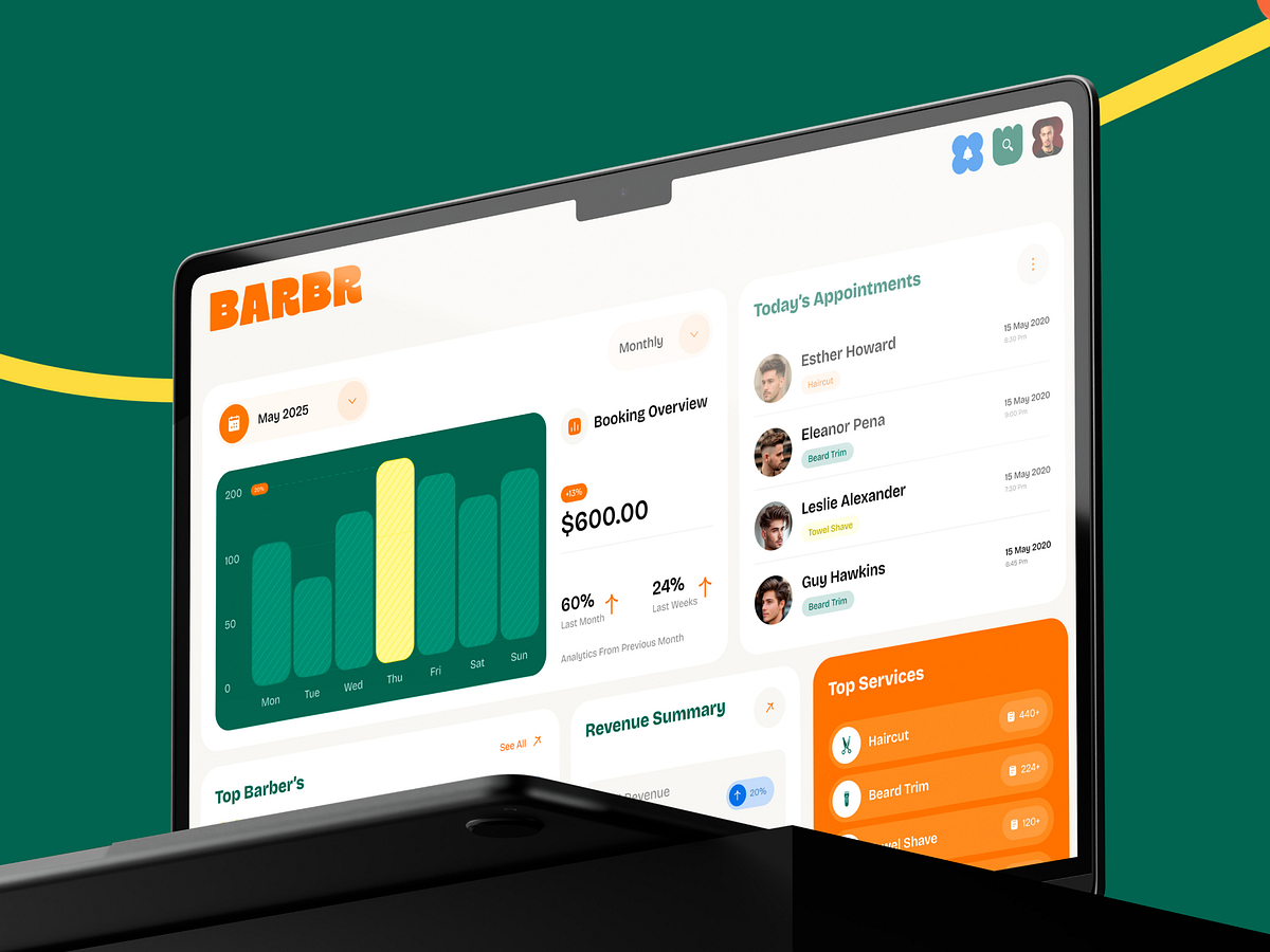 BARBR – Saloon Dashboard for Barbershop Management Image 0