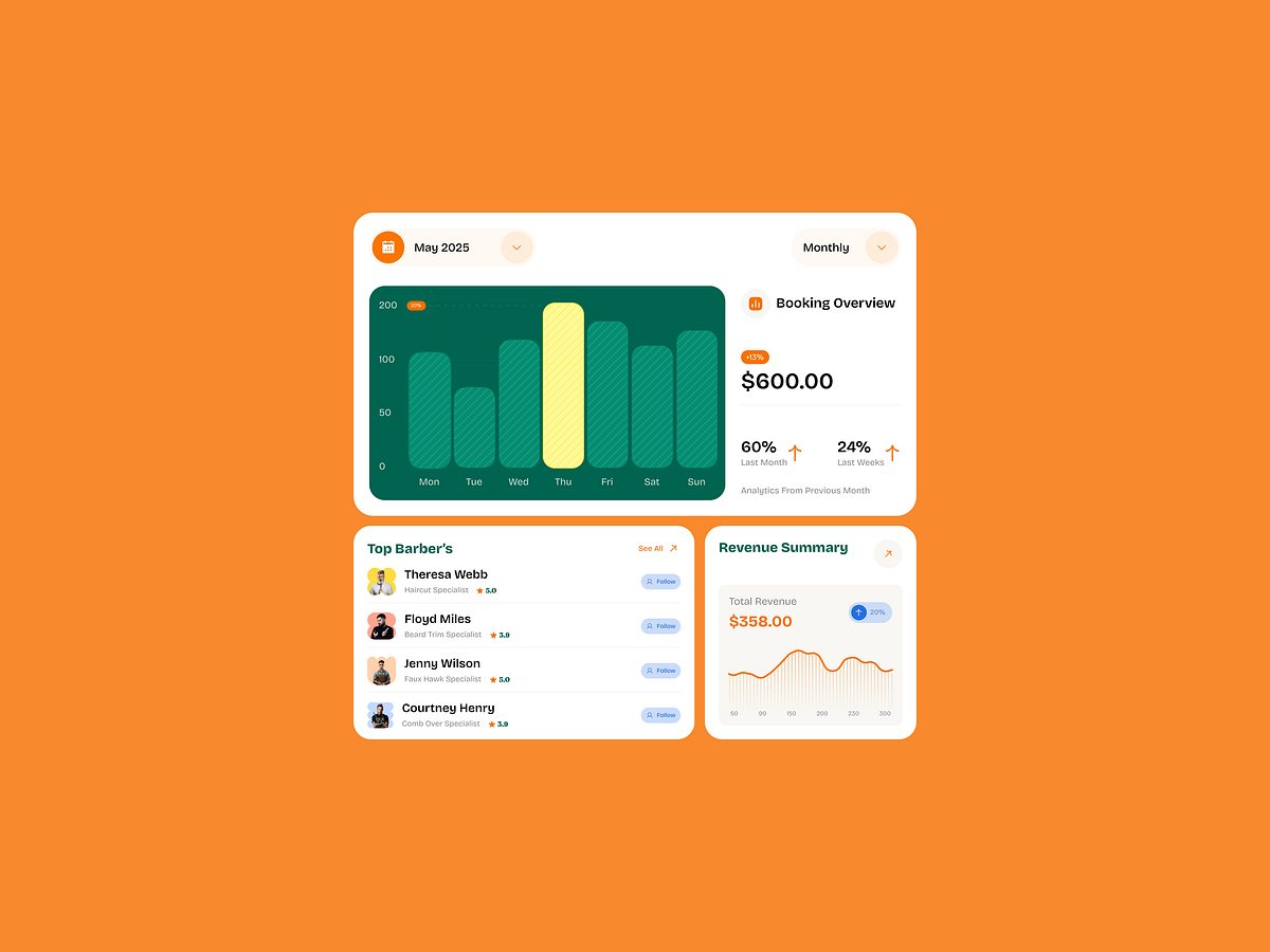 BARBR – Saloon Dashboard for Barbershop Management Image 1