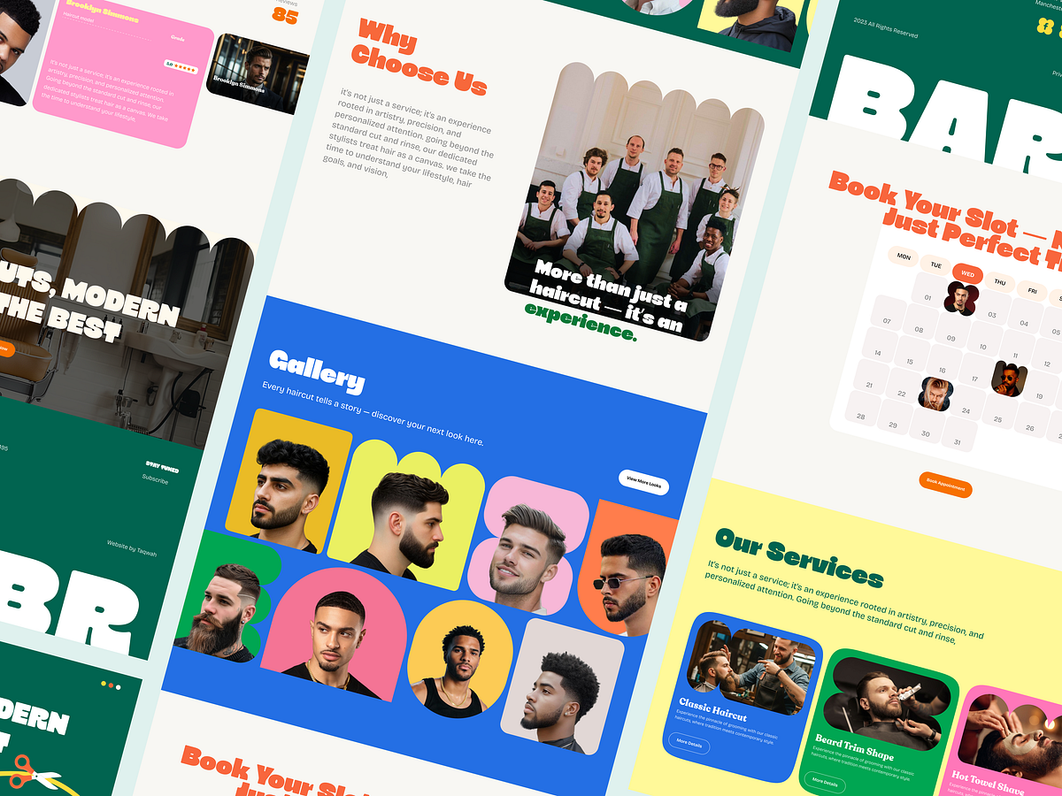 Barber, Salon Website Landing Page UI Design for Barbershop Image 0