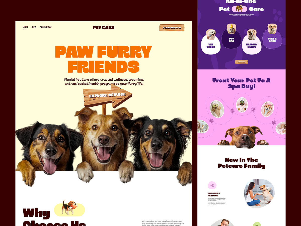 Pet Care Website Landing Page Design by Taqwah Image 0