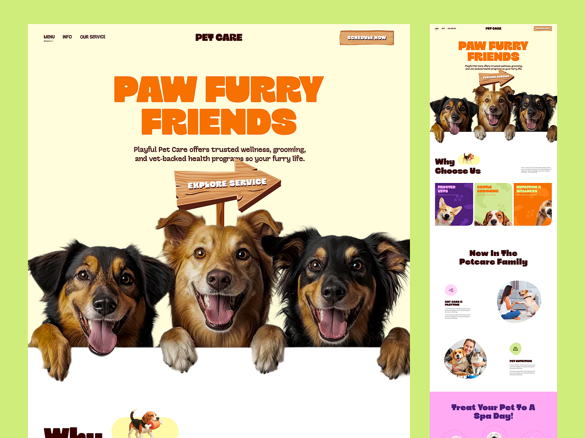 Pet Care Website Landing Page Design by Taqwah Image 3