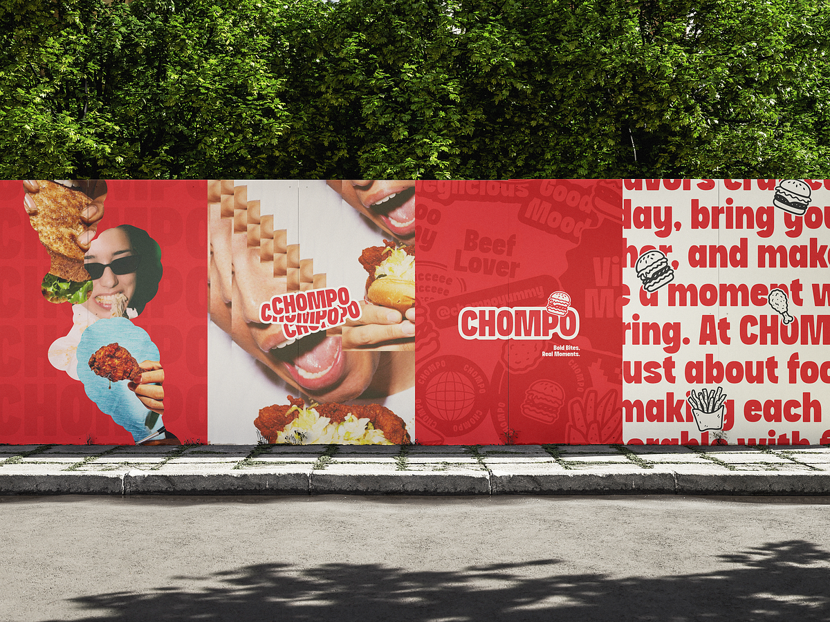 CHOMPO - Restaurant Brand Poster Design