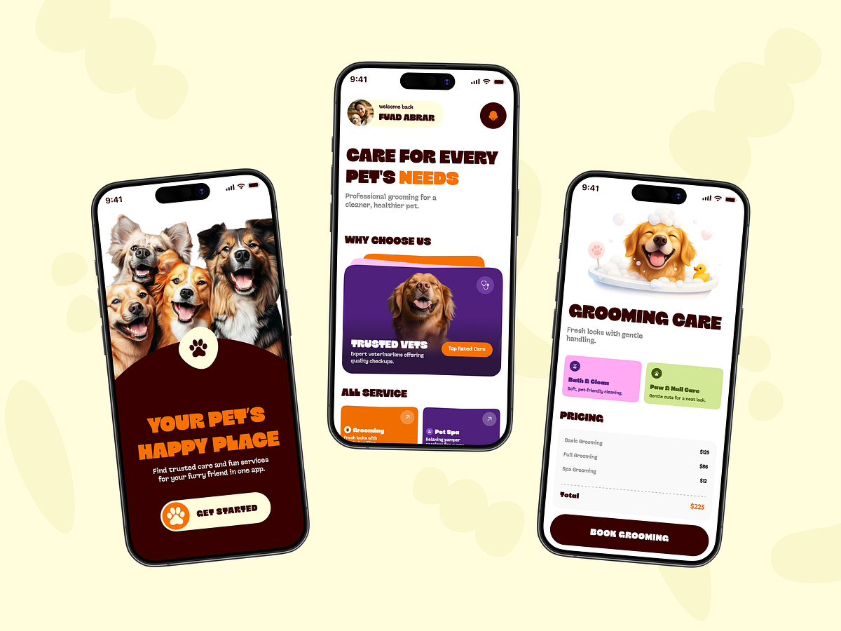 Pet Care Mobile App Design