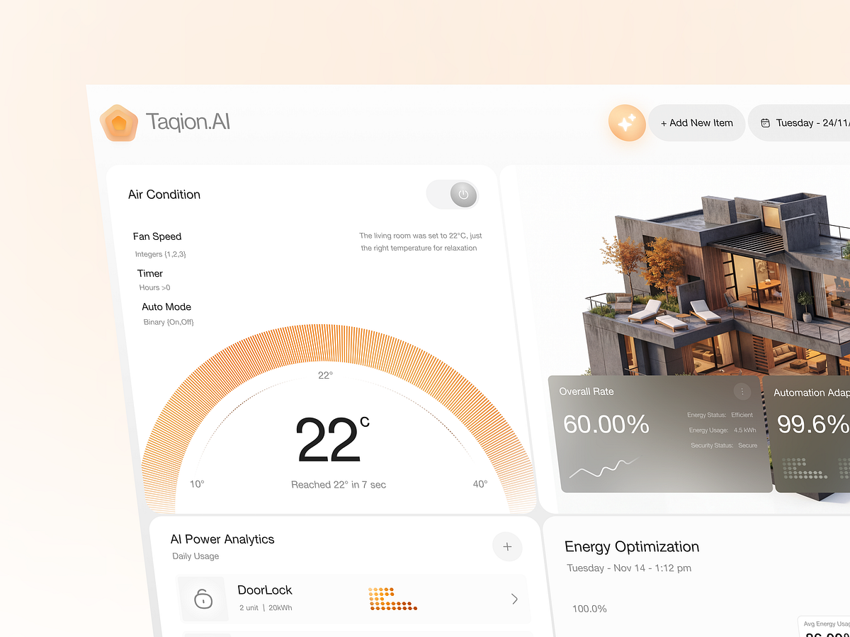 TaqionAI - Smart Home Automation AI Dashboard Design Image 2