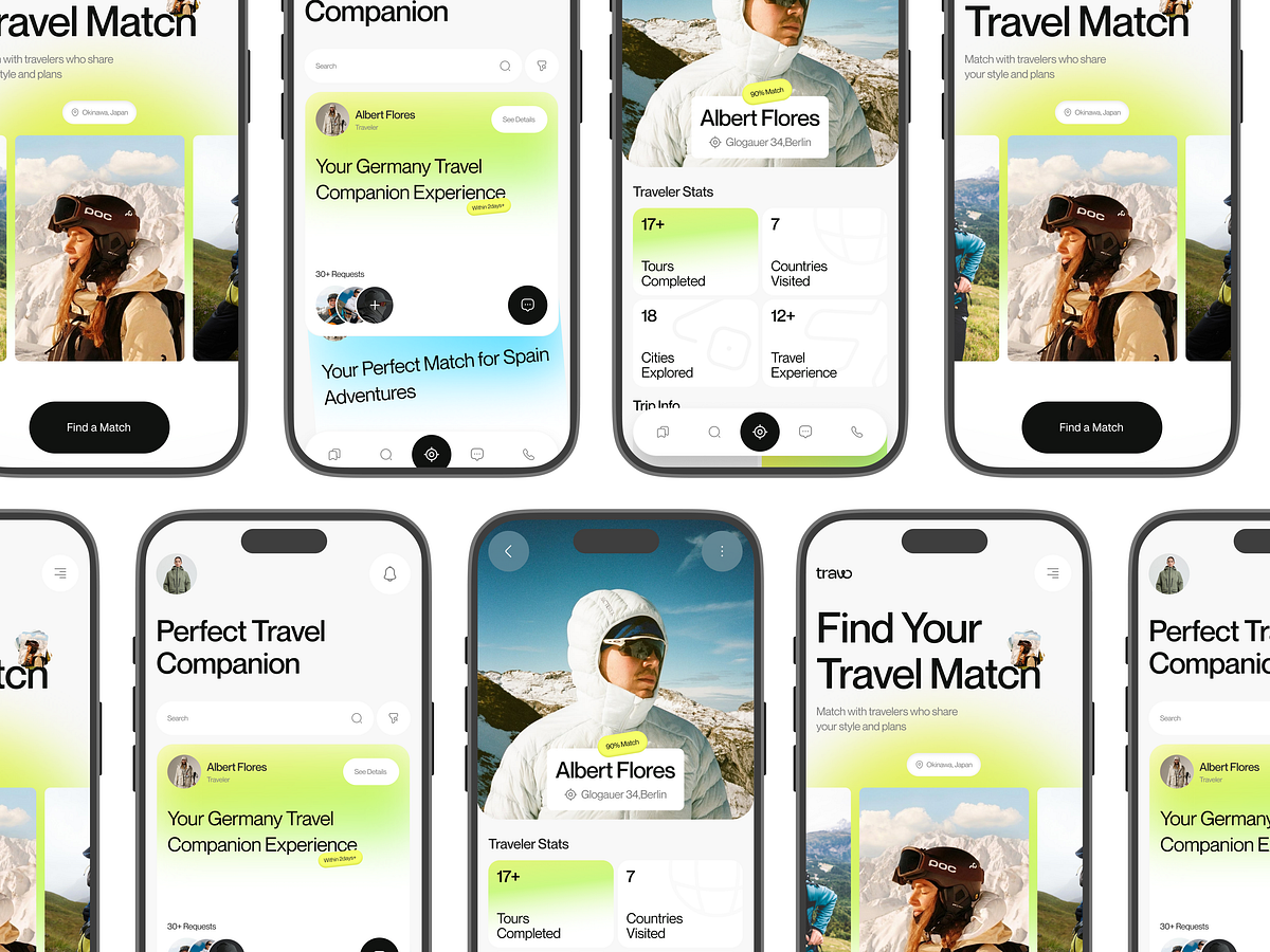 Traw - Travel Guide Mobile App UI Design Image 1