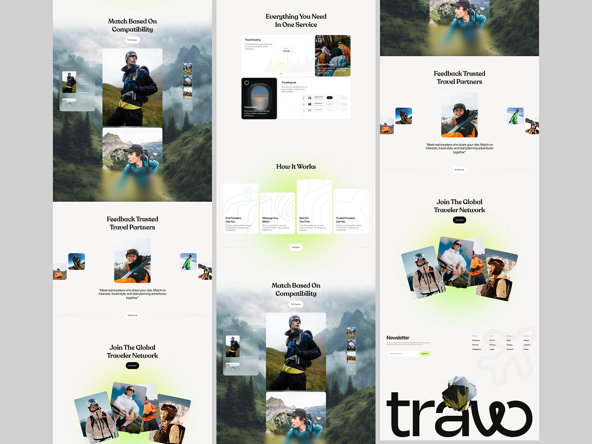 Traw – Travel Website Landing Page Design Image 1