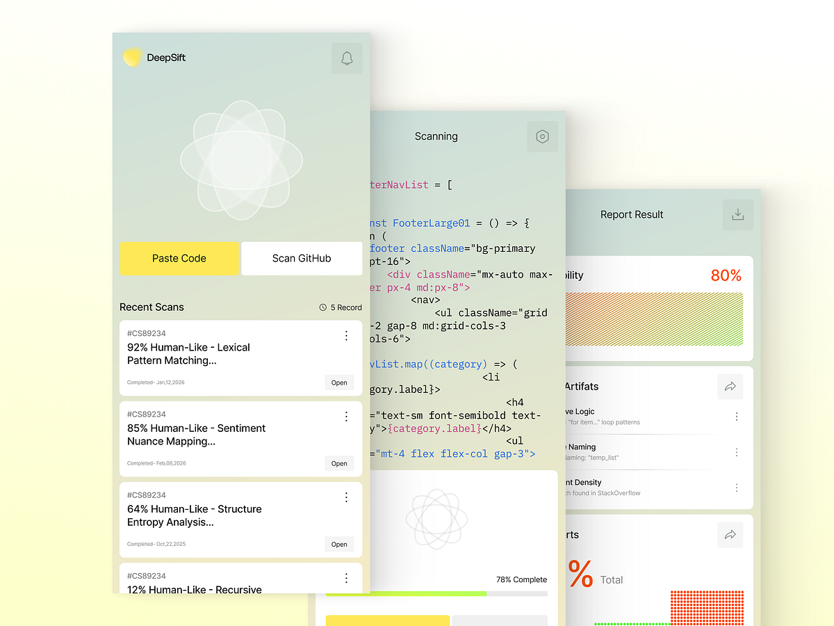 DeepSift - AI Content Detection Mobile App Design Image 0