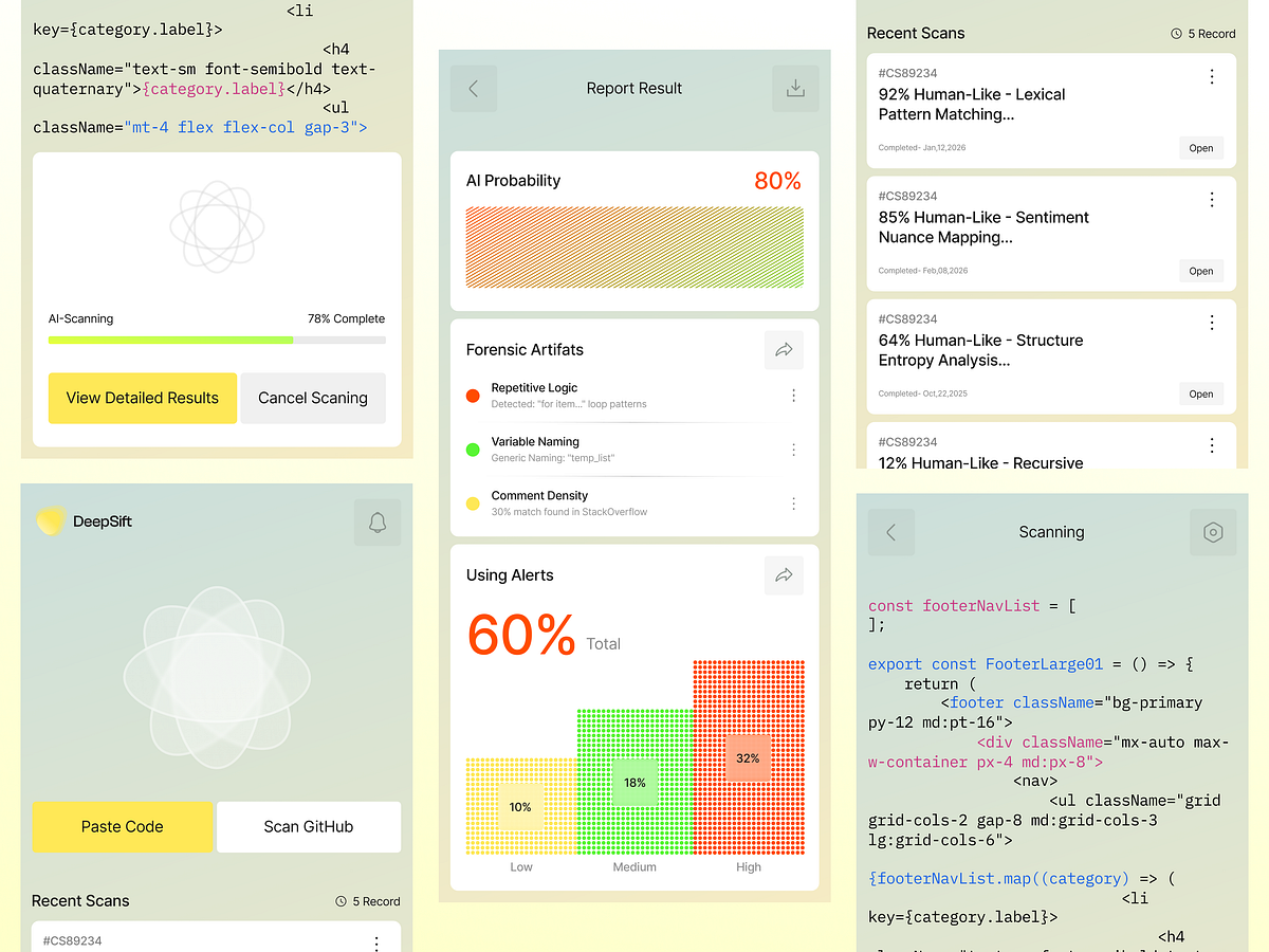 DeepSift - AI Content Detection Mobile App Design Image 2
