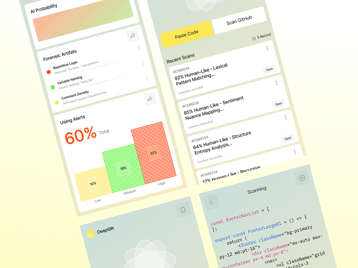 DeepSift - AI Content Detection Mobile App Design Image 3