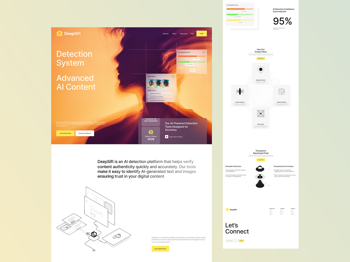 DeepSift - AI Content Detection Website Design