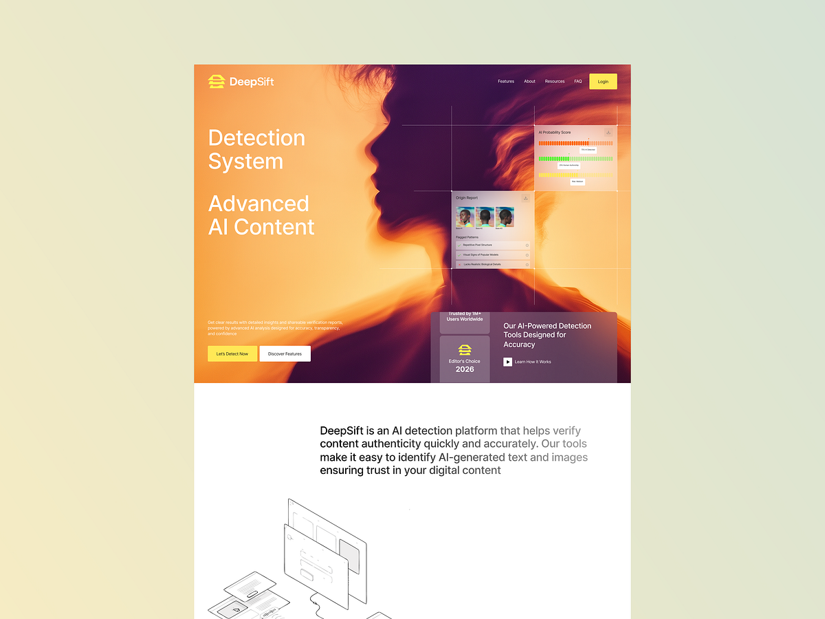 DeepSift - AI Content Detection Website Design Image 1