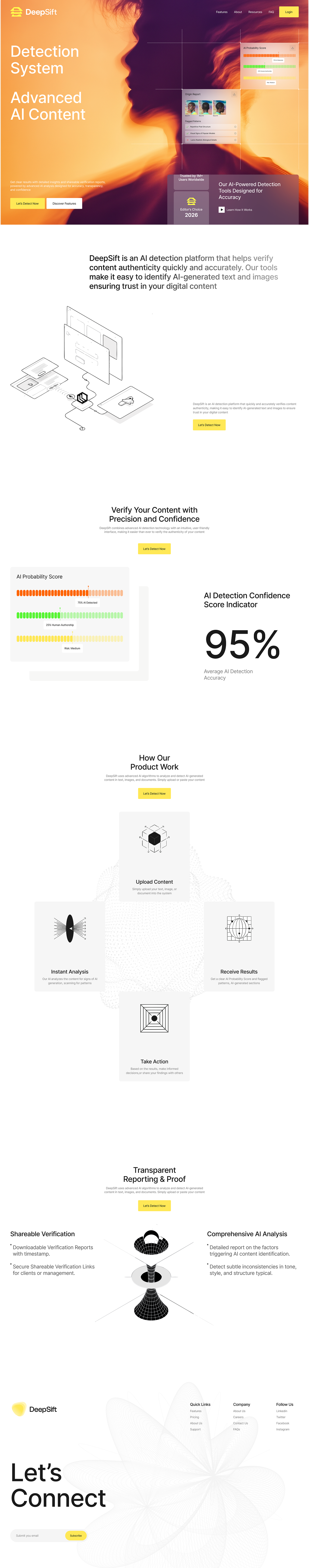 DeepSift - AI Content Detection Website Design Image 4