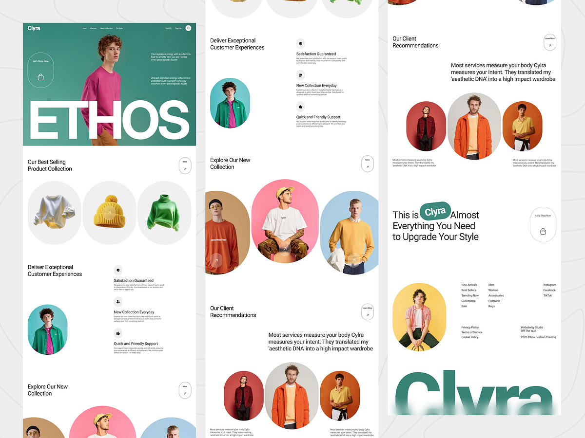 Clyra - Fashion eCommerce Website UI Design by Taqwah