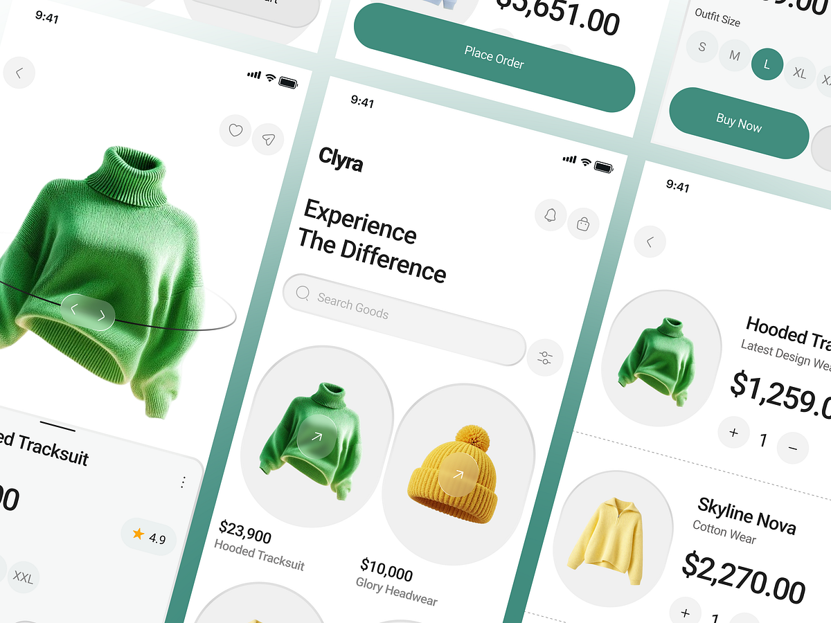 Modern Fashion eCommerce Mobile App UX UI Design Image 1