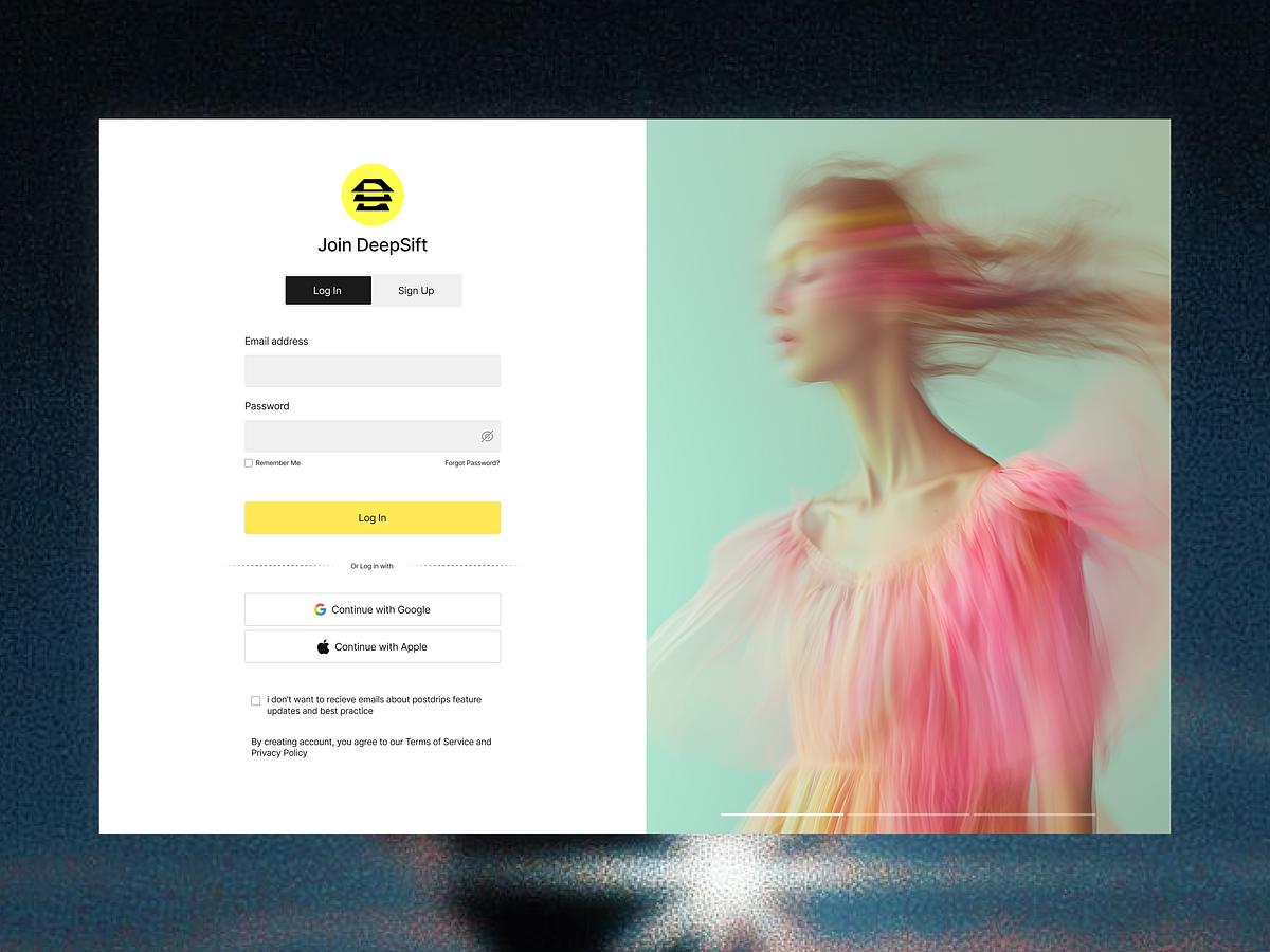 DeepSift - AI Content Detection Login Page UI UX Flow Design