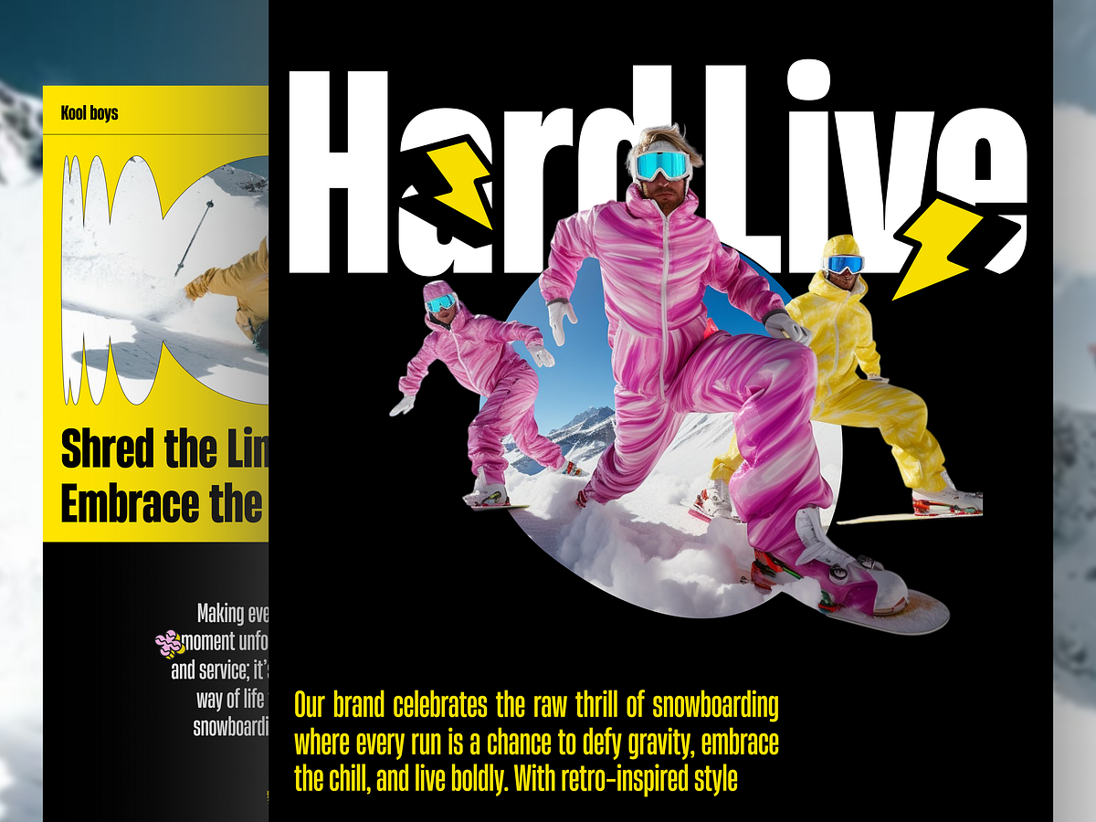 Skating & Snowboarding Website Landing Page Brutalist Design