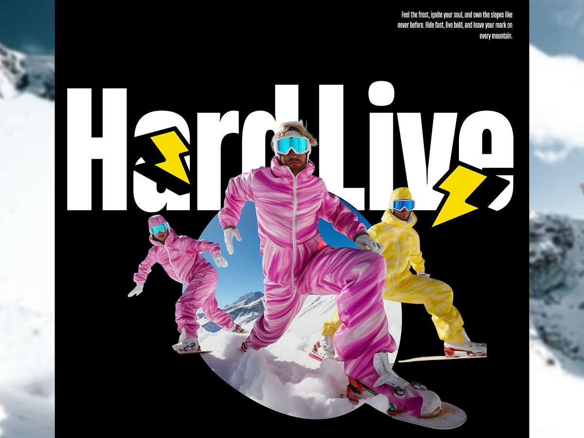 Skating & Snowboarding Website Landing Page Brutalist Design Image 1