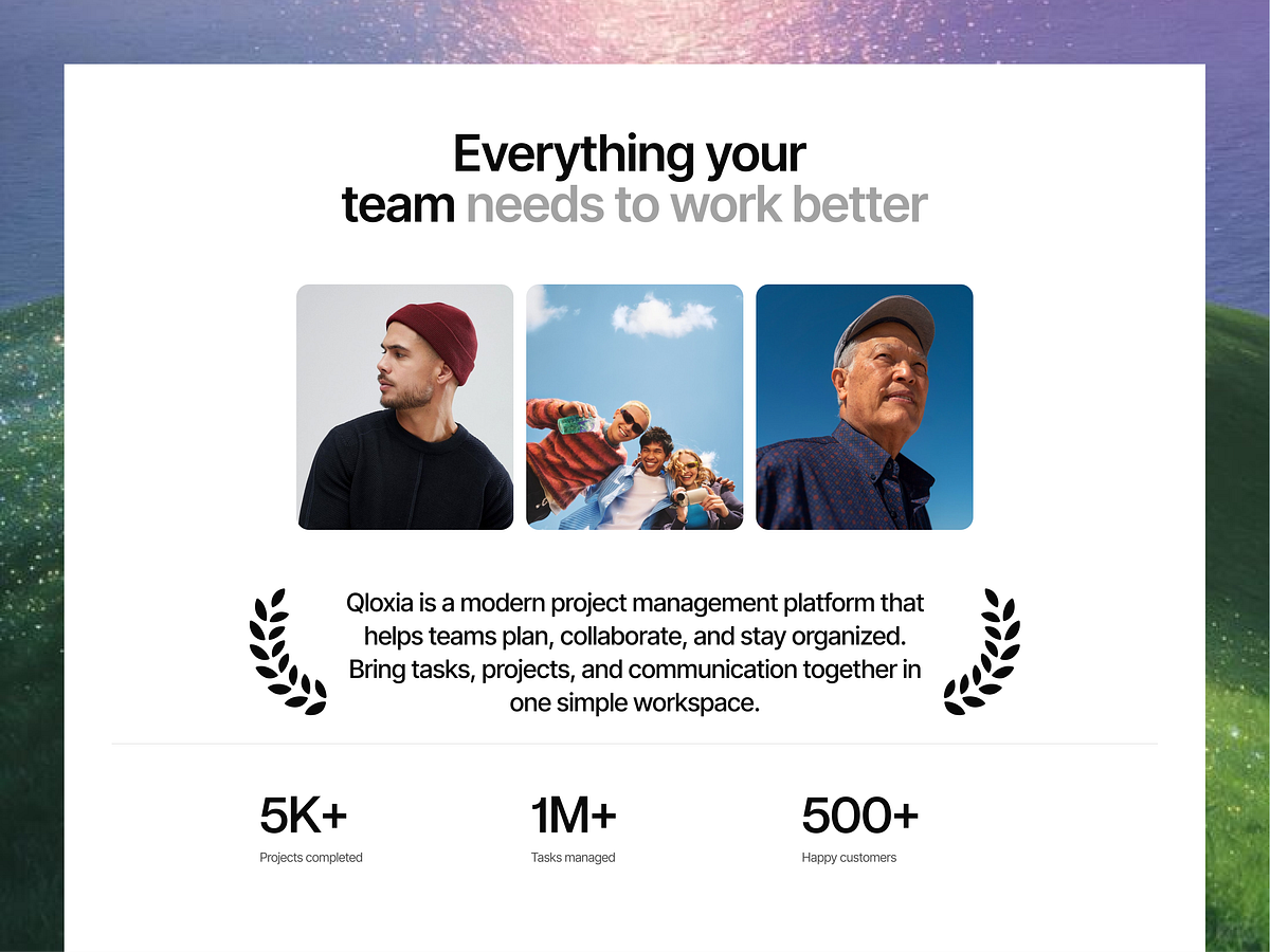 Modern Project Management & Team Collaboration SaaS Web Design Image 1