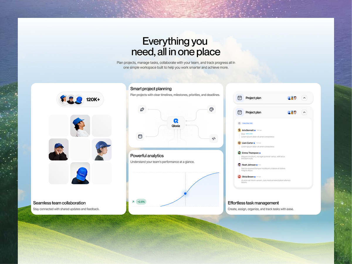 Modern Project Management & Team Collaboration SaaS Web Design Image 2