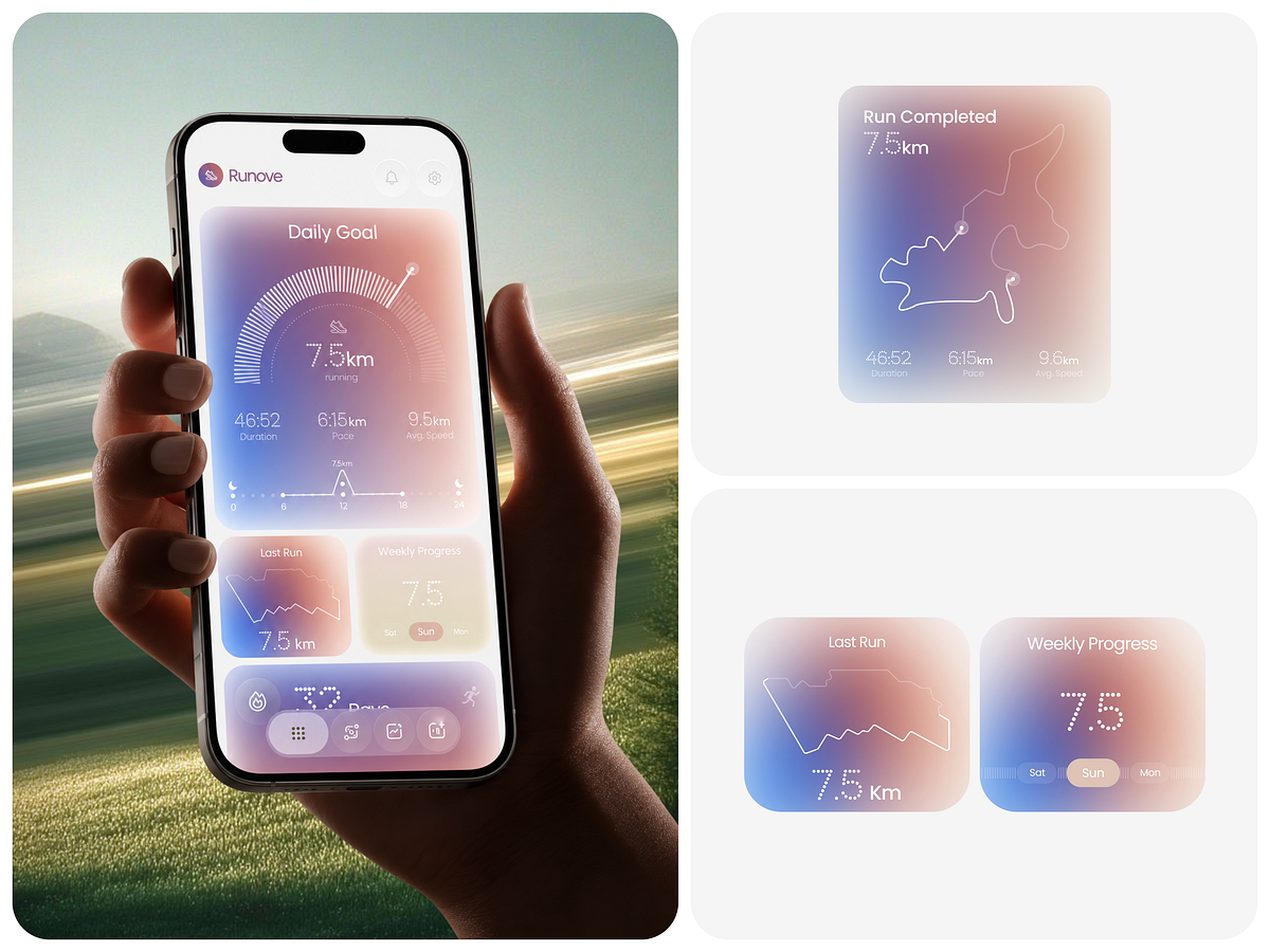 Runove - Running & Fitness Tracking App UI Design