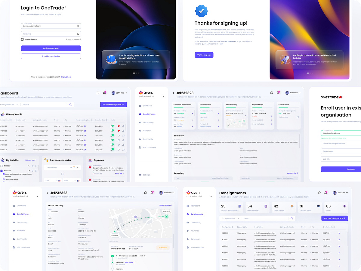 OneTrade - Trade & shipment management platform