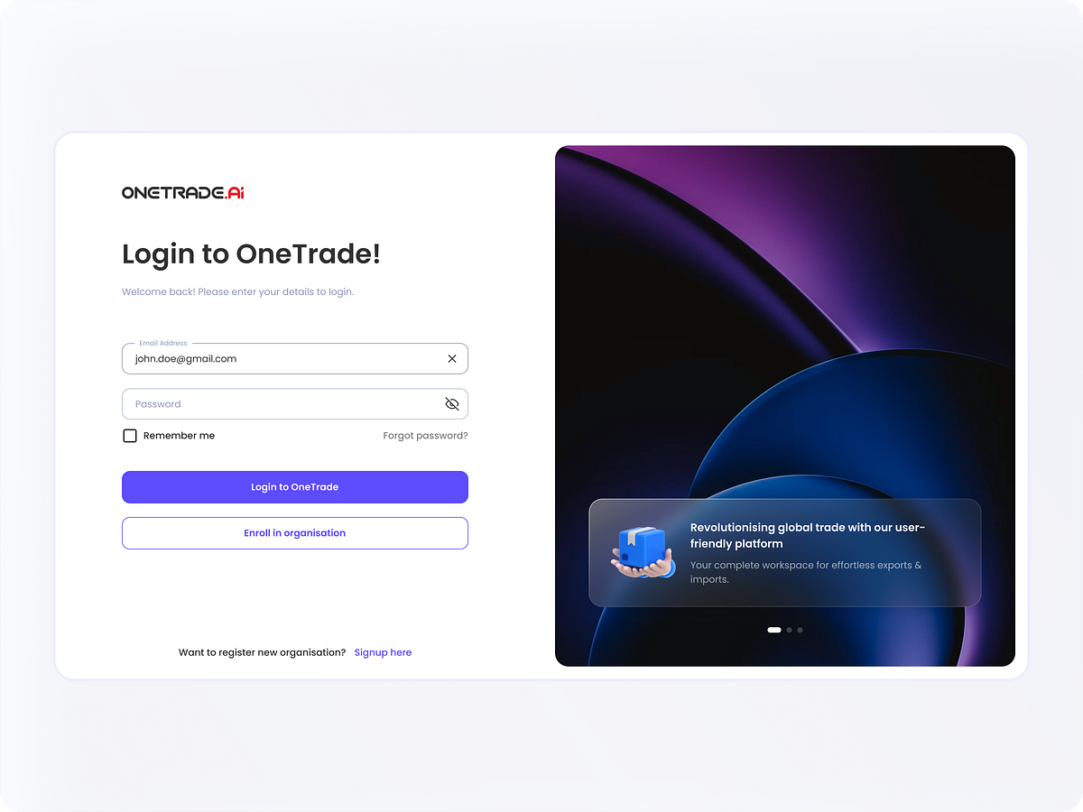 OneTrade - Trade & shipment management platform Image 1