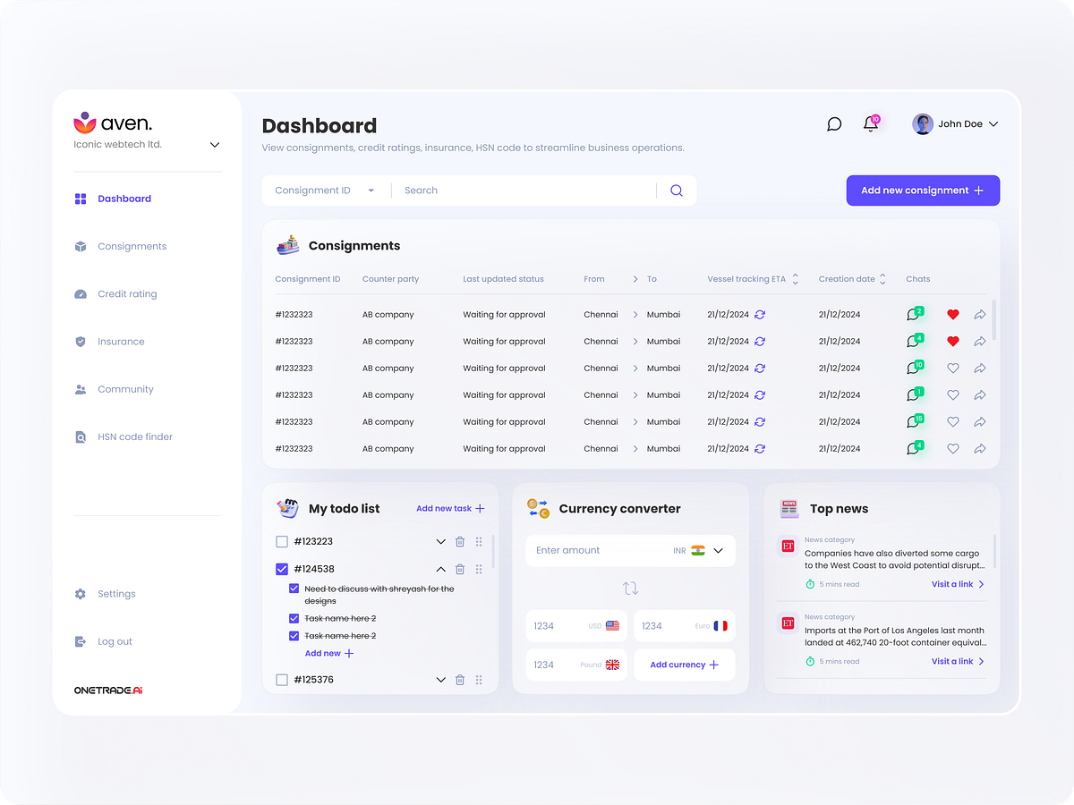 OneTrade - Trade & shipment management platform Image 7
