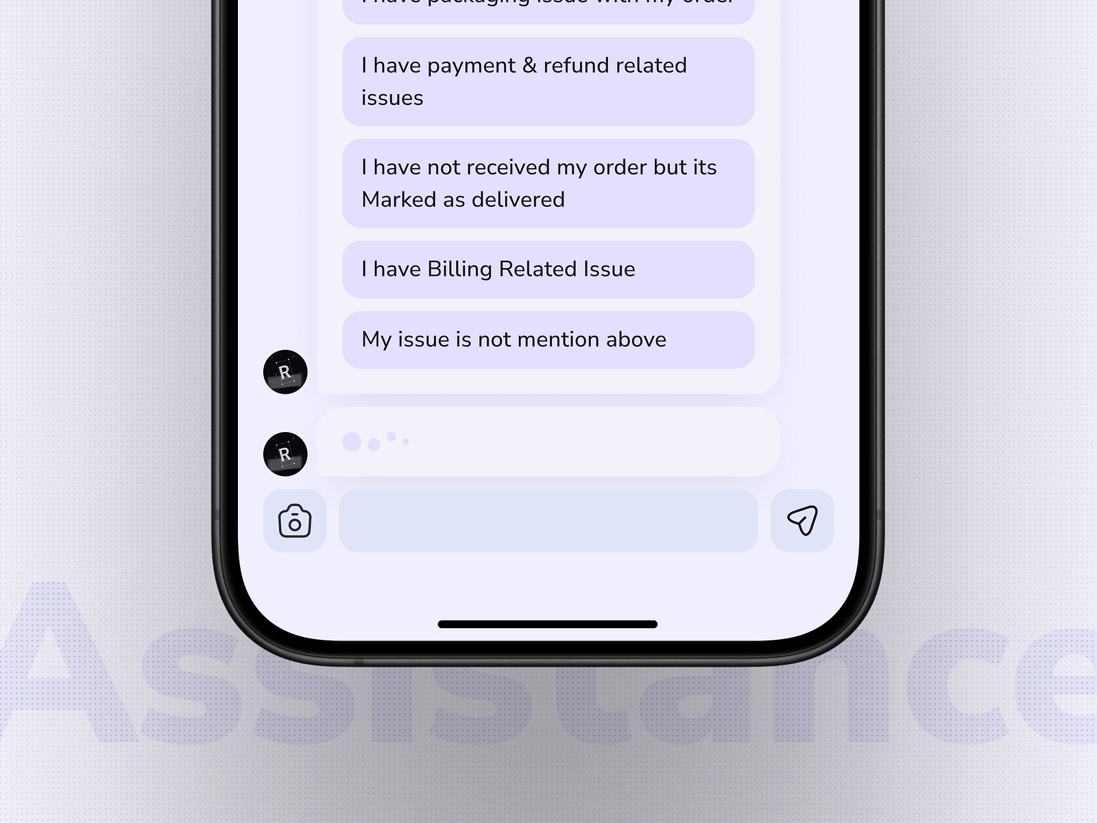 Chat boat for help Section of e-commerce app by Abdul Rahim