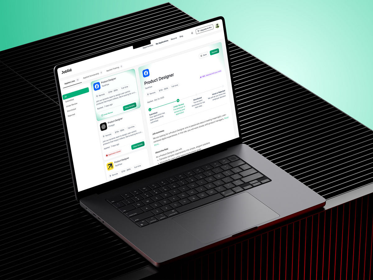 Job Tracking Dashboard Web App Image 0