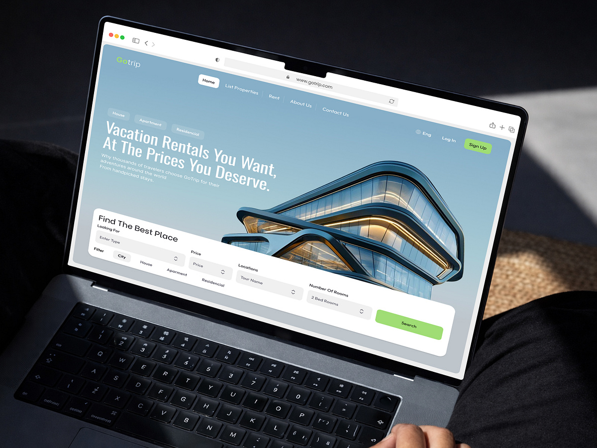 Travel Booking Website - Homepage UI Design Image 1