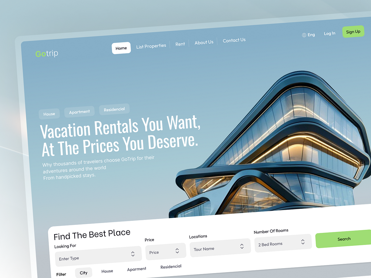 Travel Booking Website - Homepage UI Design Image 2
