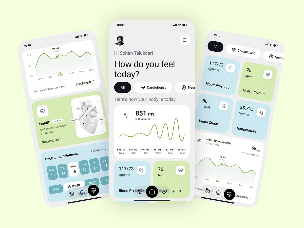 AI Health Monitoring App - Doctor Appointment Booking App Design Image 0