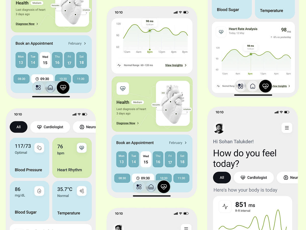 AI Health Monitoring App - Doctor Appointment Booking App Design Image 1