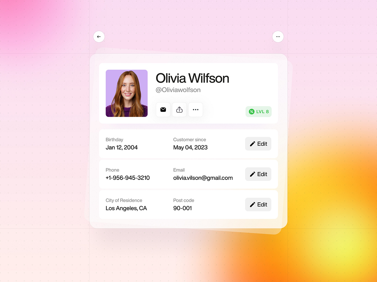 E-commerce Widgets: Profile Settings UI 🔥