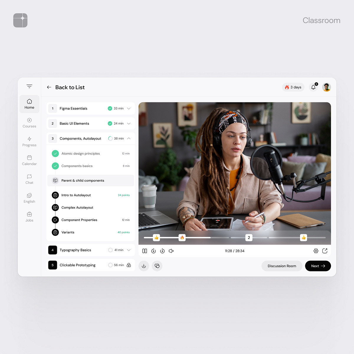 Online Courses Platform: Classroom View Image 0