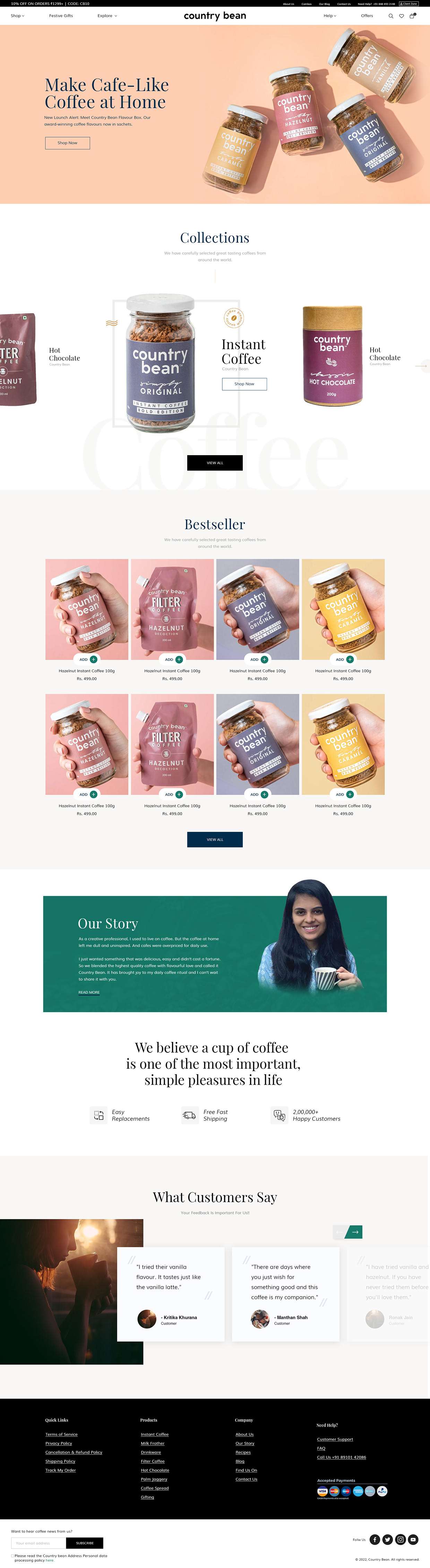 Country bean Landing Page Design Image 0