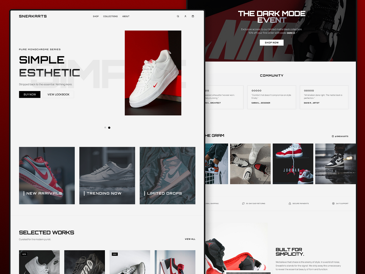 SneakArts — A Premium Minimalist Sneaker Brand Website