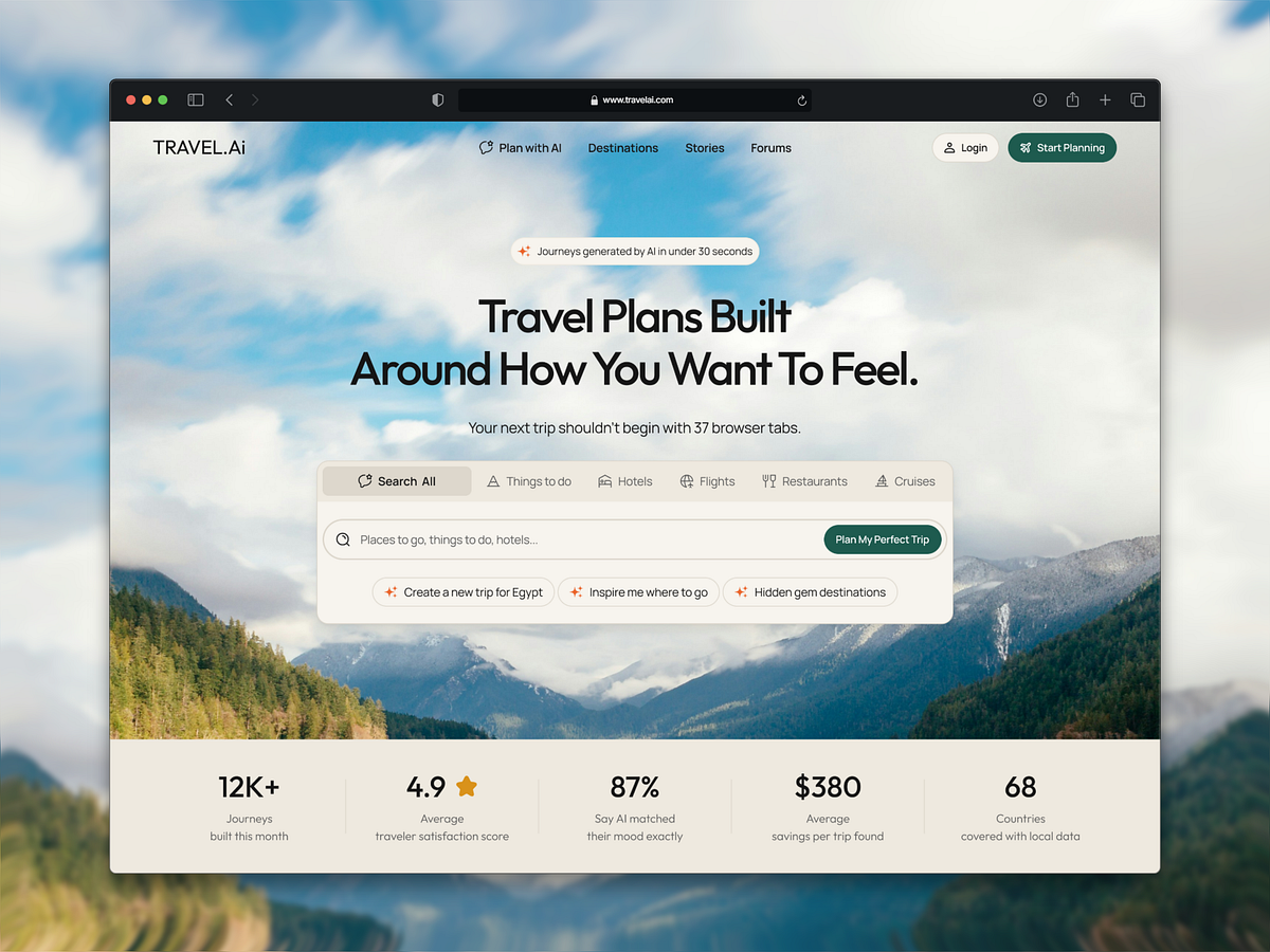 Travel.Ai – an AI-powered trip planning platform