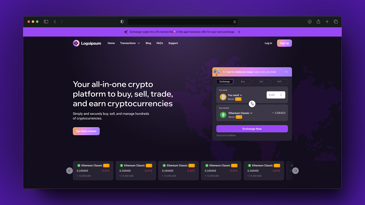 Crypto Currency Exchange Website
