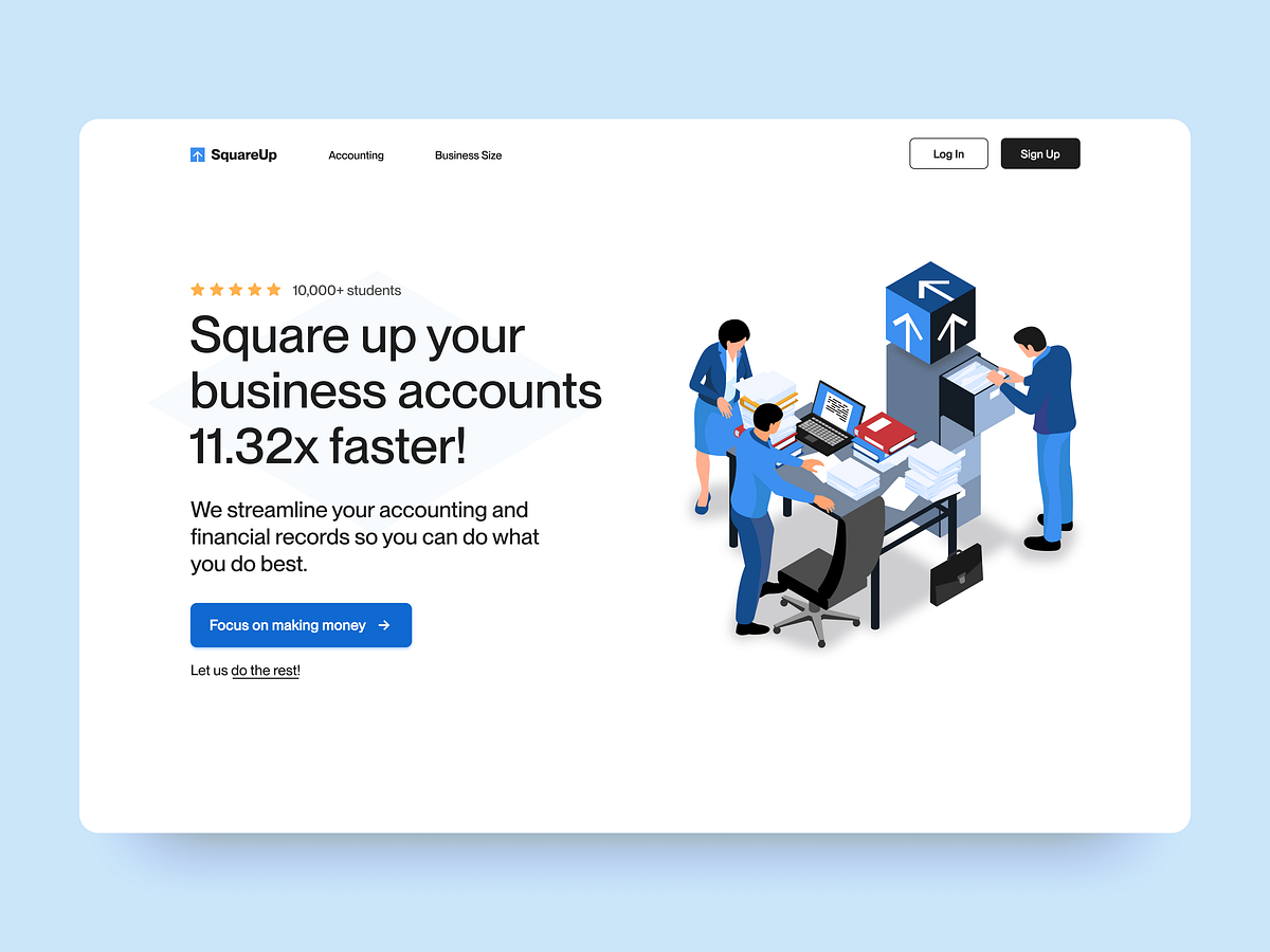 Landing Page for accounting services