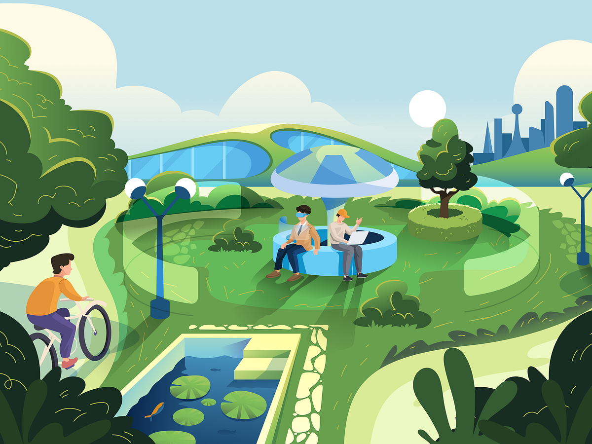 Futuristic Habitat Scene | Green Urban Flow