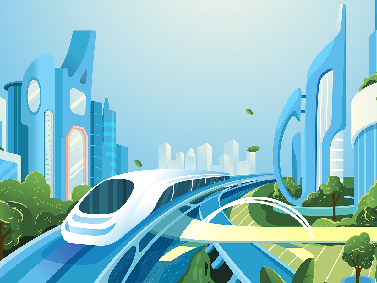 Futuristic Habitat Scene | Green Urban Flow Image 0